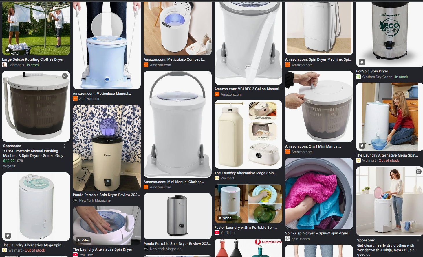 spin dryers